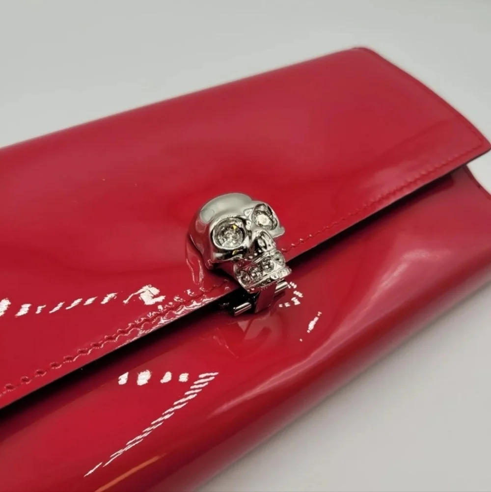 ALEXANDER McQUEEN Fucsia Patent Leather Continental Wallet, NWT